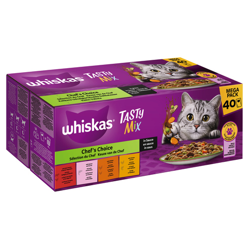 Whiskas Multipack Mega Pack Tasty Mix Chefs Choice in Sauce 40 x 85 g