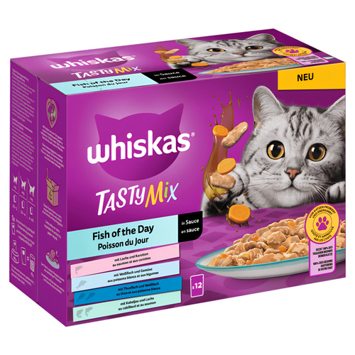 Whiskas Multipack Tasty Mix Fish of the Day in Sauce 12 x 85 g - 4 Stück