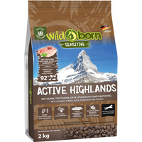 Wildborn Active Highlands 2kg getreidefreies Hundefutter für aktive Hunde von Wildborn