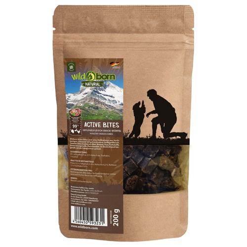 Wildborn Natural Active Bites Geflügelfleisch Snack-Würfel 200 g