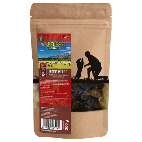 Wildborn Natural Beef Bites Rindfleisch Snack-Würfel 200 g