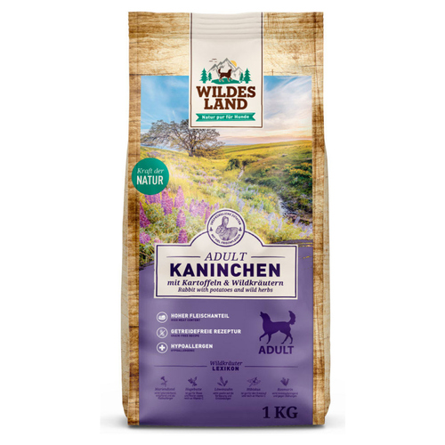 Wildes Land Adult Kaninchen mit Kartoffeln und Wildkräutern 1 kg
