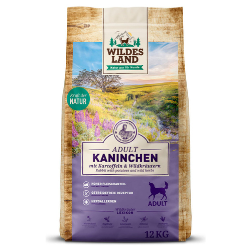 Wildes Land Adult Kaninchen mit Kartoffeln und Wildkräutern 12 kg