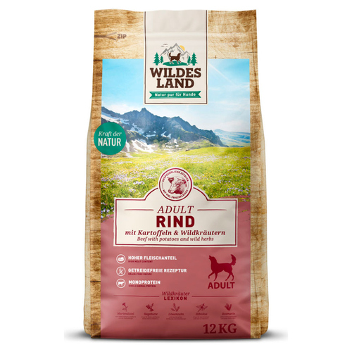 Wildes Land Adult Rind mit Kartoffeln und Wildkräutern 12 kg