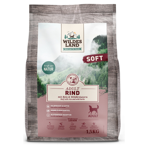 Wildes Land Adult Rind mit Reis und Wildkräutern Soft 1,5 kg