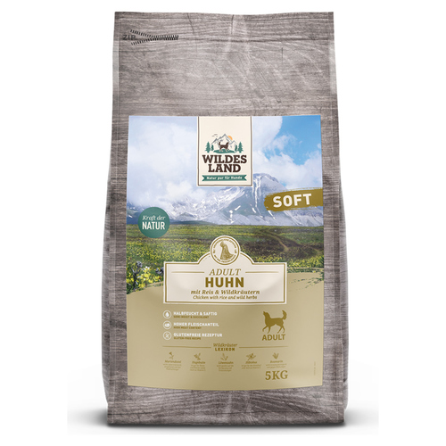 Wildes Land Huhn mit Reis und Wildkräutern Soft 5 kg