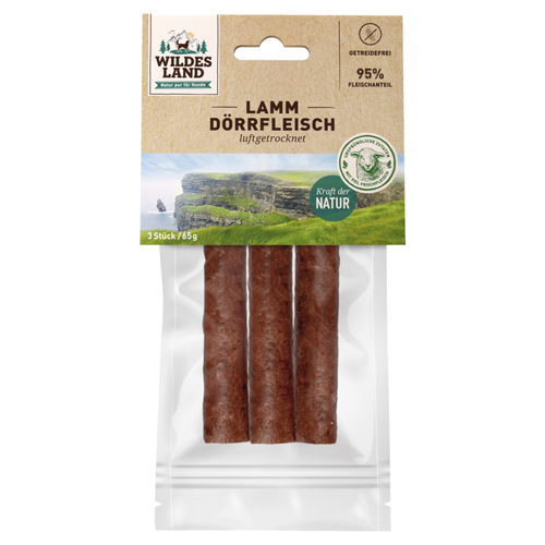 Wildes Land Lamm Dörrfleisch 3er Pack 10 Stück