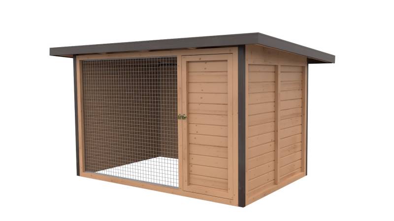 Winterberg-Luxus Holzzwinger mit Pultdach 2 x 3 m  | braun imprägniert | Gitter ...