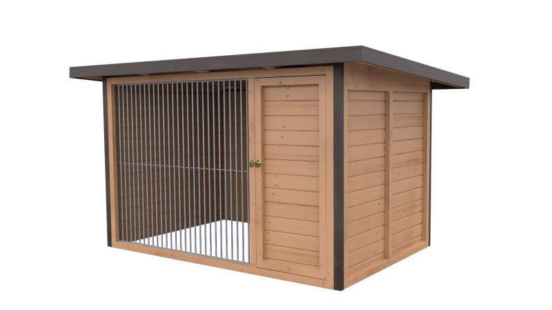 Winterberg-Luxus Holzzwinger mit Pultdach 2 x 3 m  | braun imprägniert | Rohrsta...