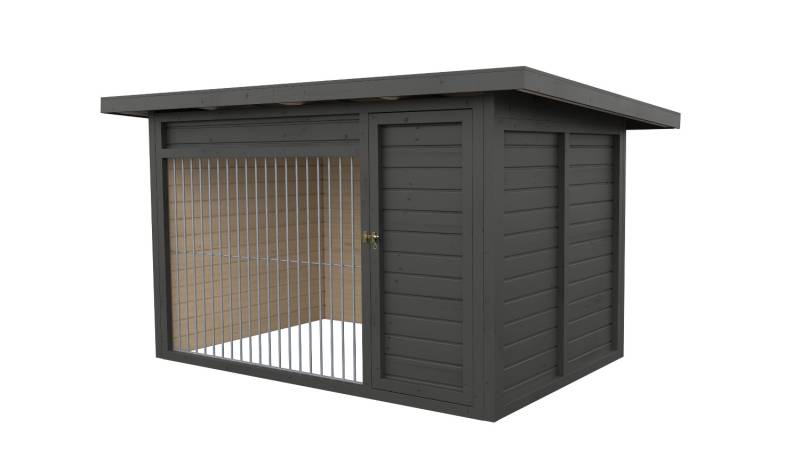 Winterberg-Luxus Holzzwinger mit Pultdach 2 x 3 m | graphitgrau | Rohrstab Absta...