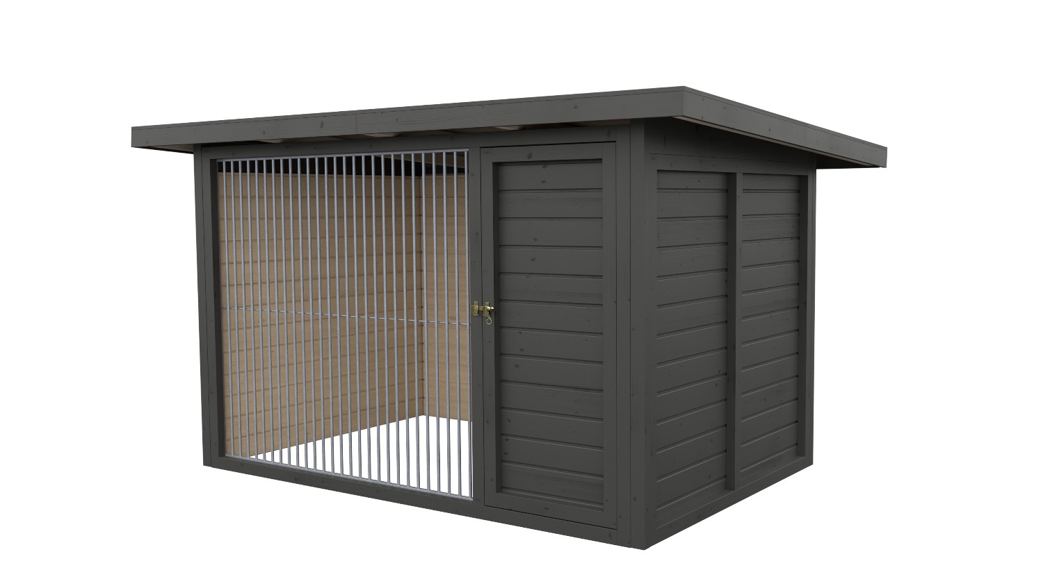 Winterberg-Luxus Holzzwinger mit Pultdach 2 x 3 m | graphitgrau | Rohrstab Absta...