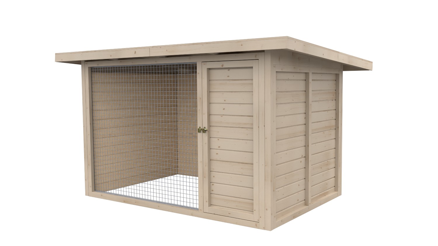 Winterberg-Luxus Holzzwinger mit Pultdach 2 x 3 m | naturbelassen | Gitter 5x5 c...
