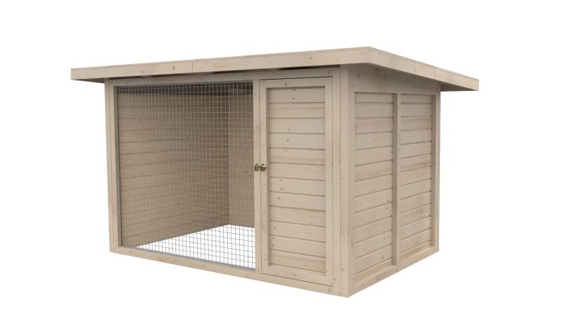 Winterberg-Luxus Holzzwinger mit Pultdach 2 x 3 m | naturbelassen | Gitter 5x5 c...