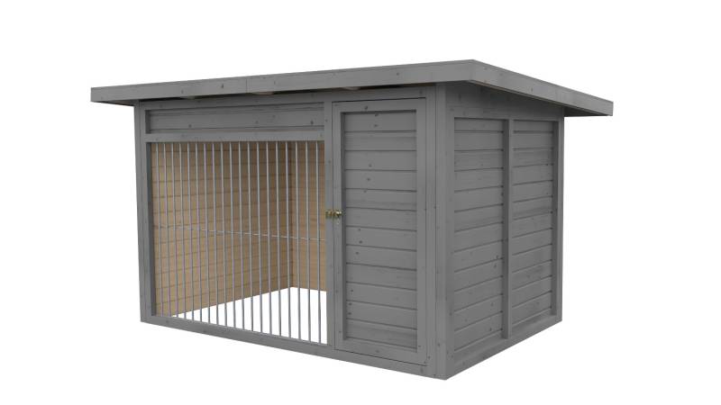 Winterberg-Luxus Holzzwinger mit Pultdach 2 x 3 m | platingrau | Rohrstab Abstan...