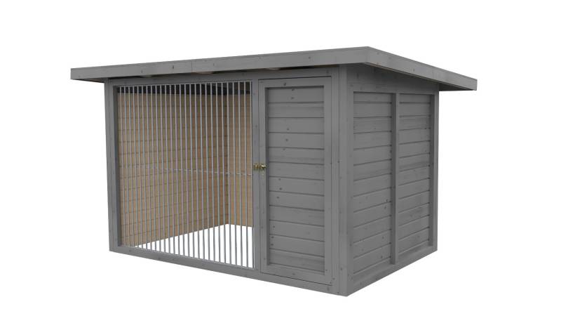 Winterberg-Luxus Holzzwinger mit Pultdach 2 x 3 m | platingrau | Rohrstab Abstan...