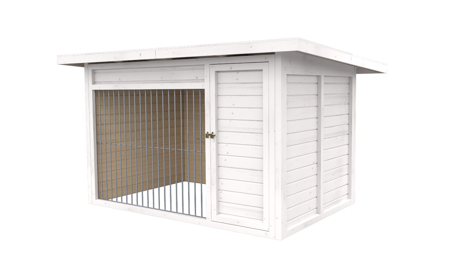 Winterberg-Luxus Holzzwinger mit Pultdach 2 x 3 m | weiß lasiert | Rohrstab Abst...