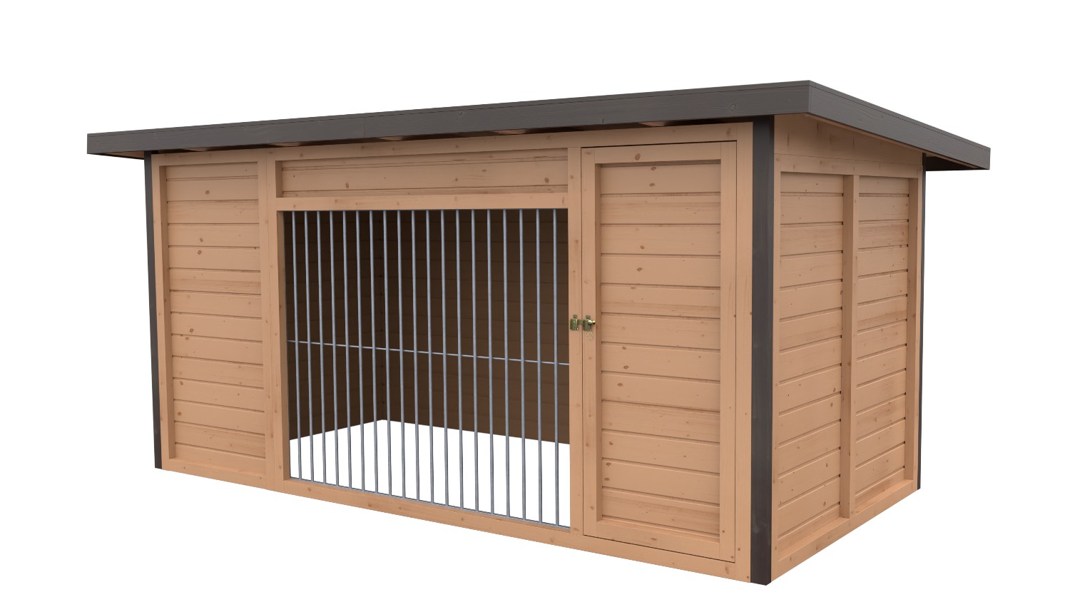 Winterberg-Luxus Holzzwinger mit Pultdach 2 x 4 m  | braun imprägniert | Rohrsta...