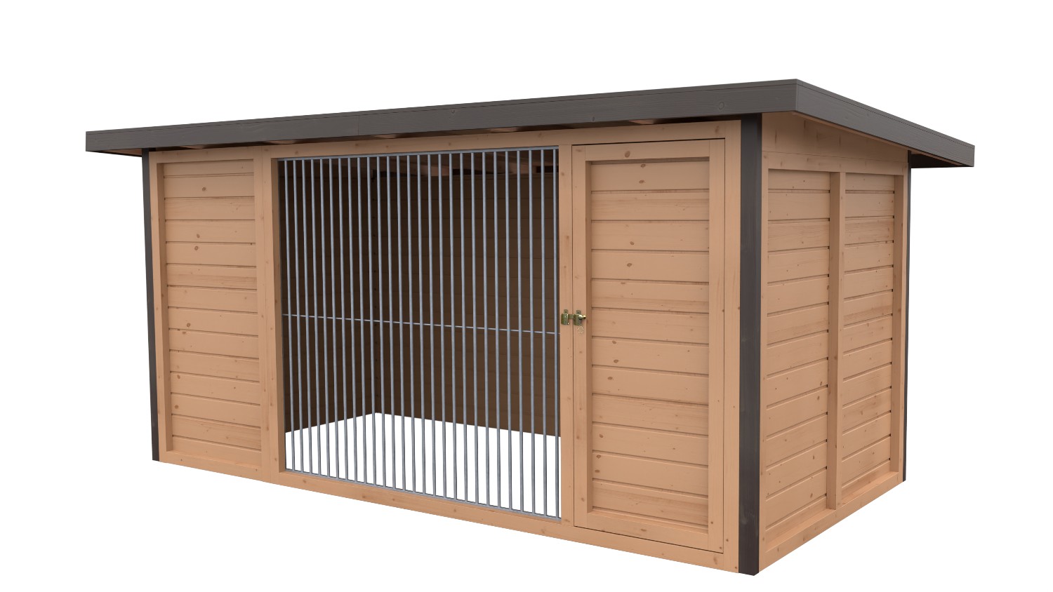 Winterberg-Luxus Holzzwinger mit Pultdach 2 x 4 m  | braun imprägniert | Rohrsta...