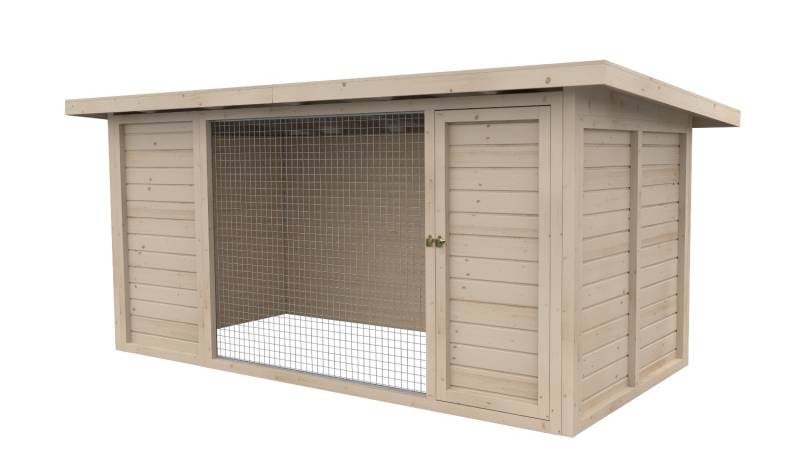 Winterberg-Luxus Holzzwinger mit Pultdach 2 x 4 m  | naturbelassen | Gitter 5x5 ...
