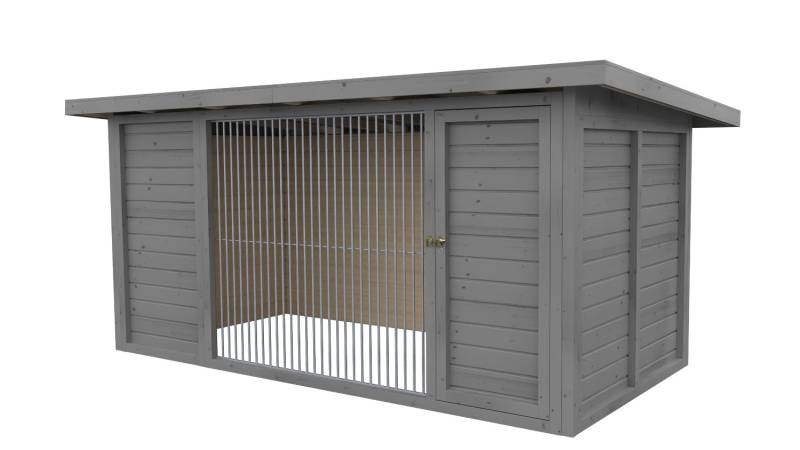 Winterberg-Luxus Holzzwinger mit Pultdach 2 x 4 m  | platingrau | Rohrstab Absta...