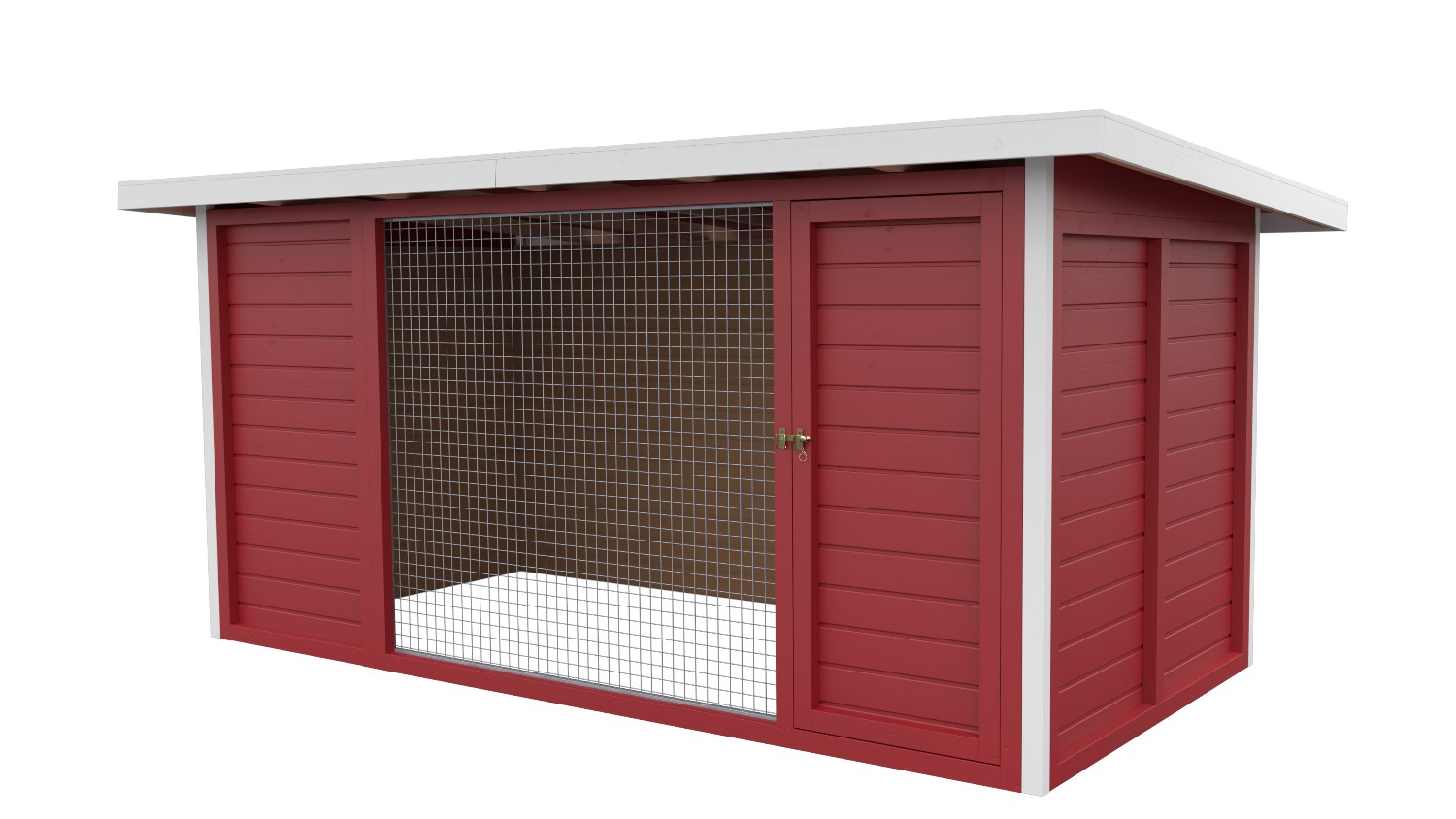 Winterberg-Luxus Holzzwinger mit Pultdach 2 x 4 m  | schwedenrot | Gitter 5x5 cm
