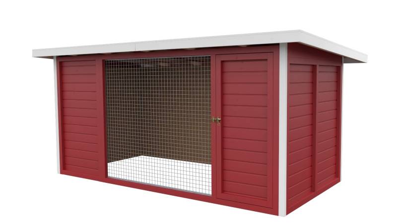 Winterberg-Luxus Holzzwinger mit Pultdach 2 x 4 m  | schwedenrot | Gitter 5x5 cm