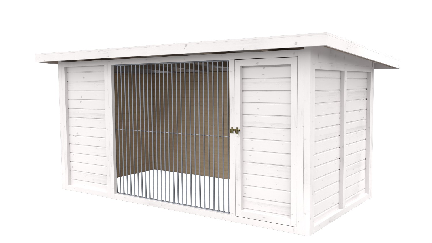 Winterberg-Luxus Holzzwinger mit Pultdach 2 x 4 m  | weiß lasiert | Rohrstab Abs...
