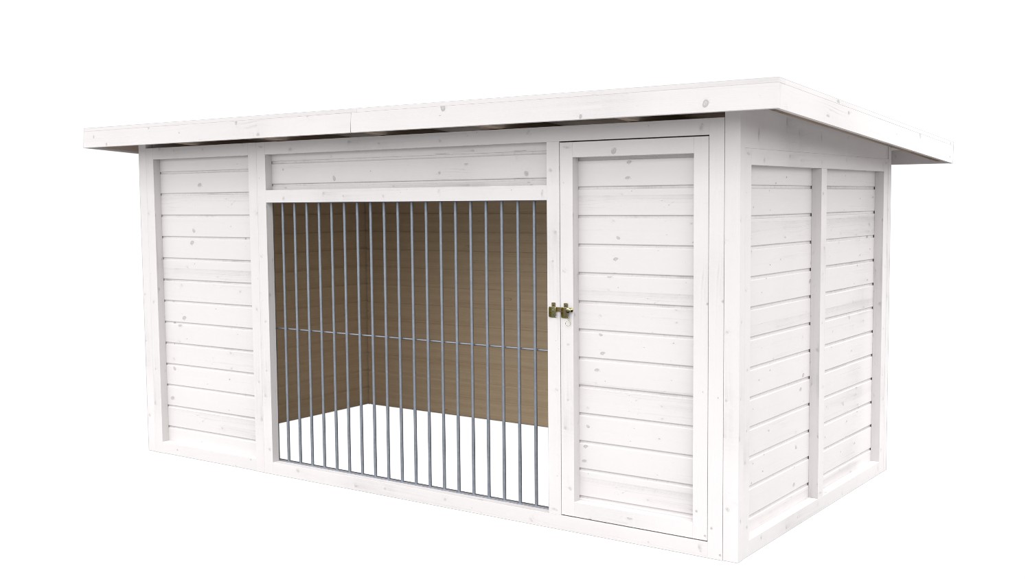 Winterberg-Luxus Holzzwinger mit Pultdach 2 x 4 m | weiß lasiert | Rohrstab Abs... Winterberg-Luxus Holzzwinger mit Pultdach 2 x 4 m | weiß lasiert | Rohrstab Abs...