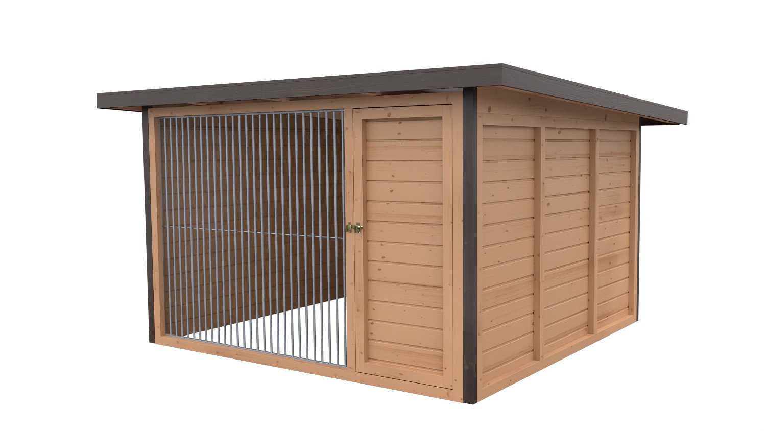 Winterberg-Luxus Holzzwinger mit Pultdach 3 x 3 m  | braun imprägniert | Rohrsta...