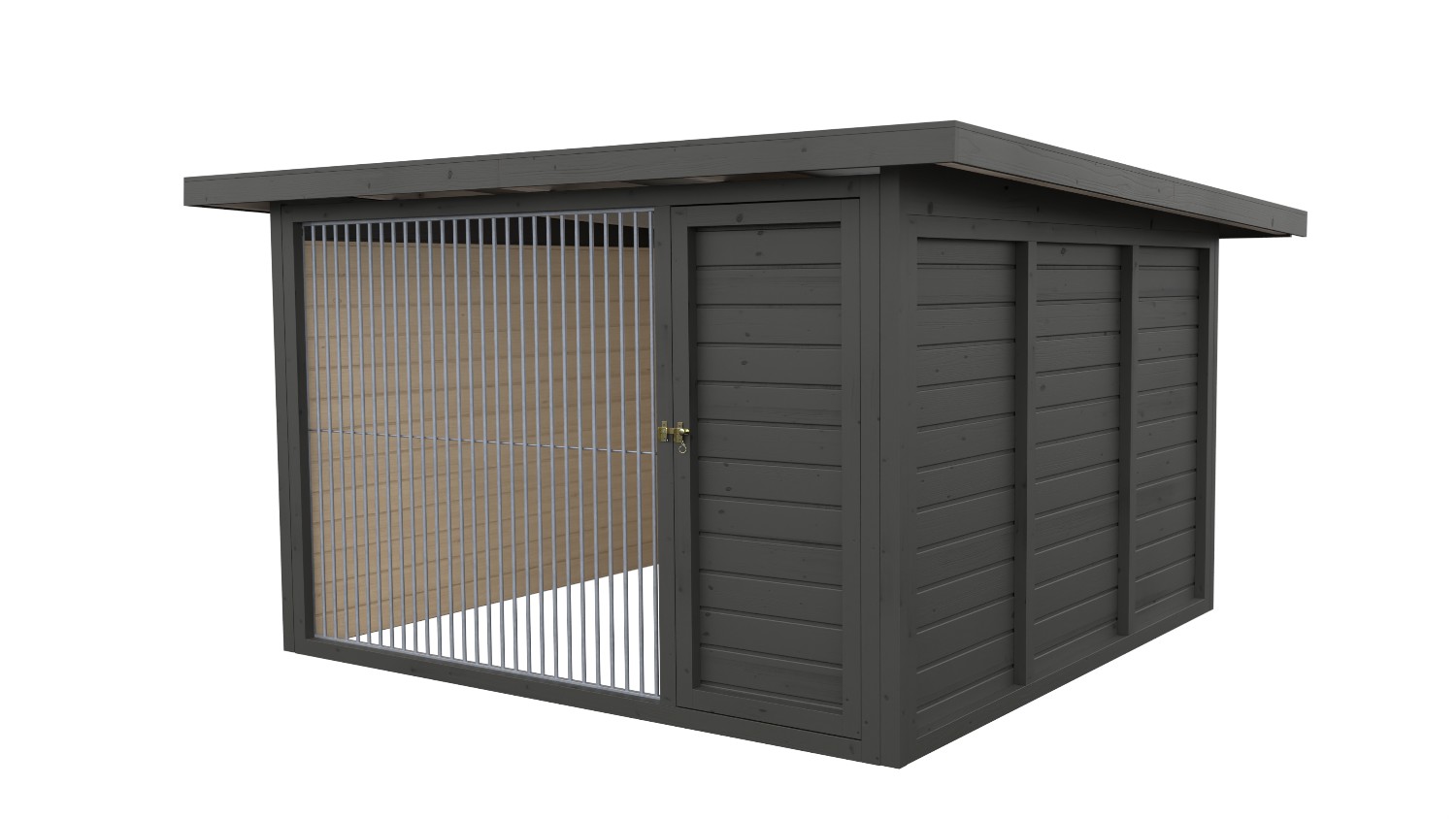 Winterberg-Luxus Holzzwinger mit Pultdach 3 x 3 m | graphitgrau | Rohrstab Abst... Winterberg-Luxus Holzzwinger mit Pultdach 3 x 3 m | graphitgrau | Rohrstab Abst...