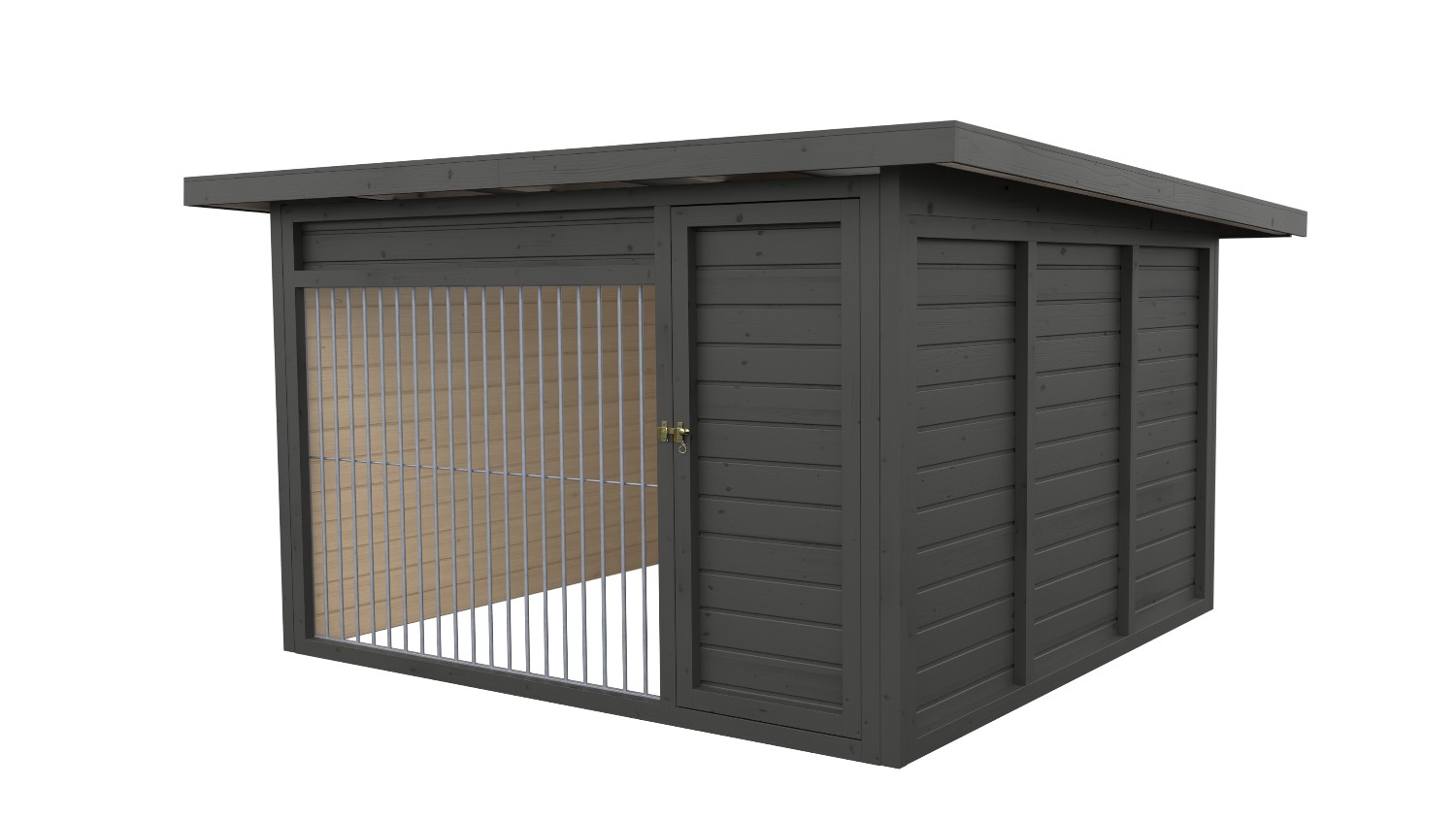 Winterberg-Luxus Holzzwinger mit Pultdach 3 x 3 m  | graphitgrau | Rohrstab Abst...