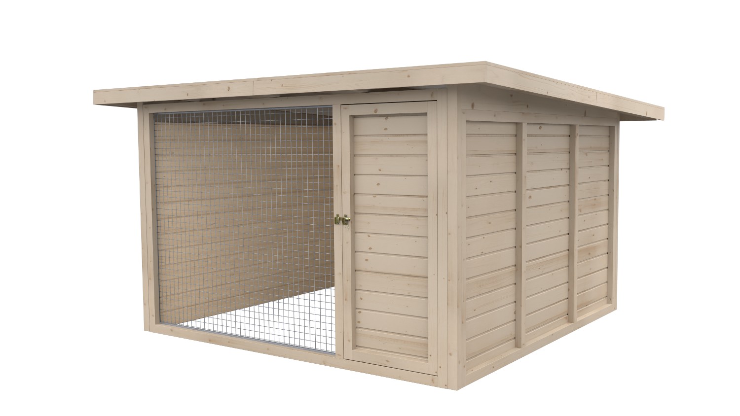 Winterberg-Luxus Holzzwinger mit Pultdach 3 x 3 m  | naturbelassen | Gitter 5x5 ...