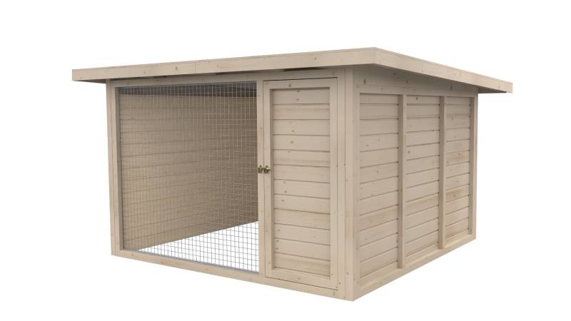 Winterberg-Luxus Holzzwinger mit Pultdach 3 x 3 m  | naturbelassen | Gitter 5x5 ...