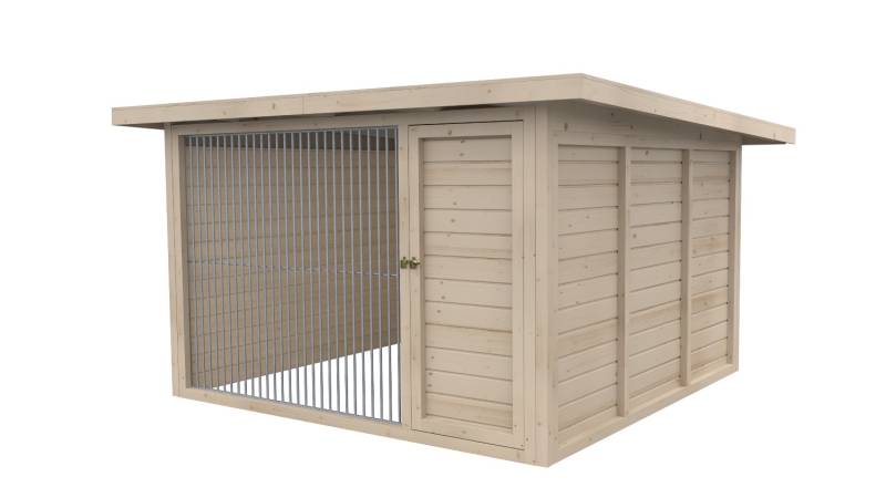 Winterberg-Luxus Holzzwinger mit Pultdach 3 x 3 m  | naturbelassen | Rohrstab Ab...