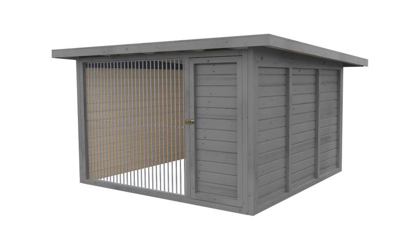 Winterberg-Luxus Holzzwinger mit Pultdach 3 x 3 m  | platingrau | Rohrstab Absta...