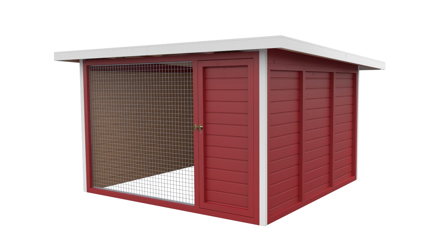 Winterberg-Luxus Holzzwinger mit Pultdach 3 x 3 m  | schwedenrot | Gitter 5x5 cm