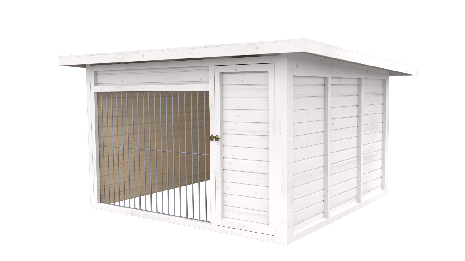 Winterberg-Luxus Holzzwinger mit Pultdach 3 x 3 m  | weiß lasiert | Rohrstab Abs...