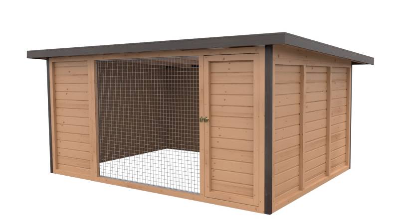 Winterberg-Luxus Holzzwinger mit Pultdach 3 x 4 m  | braun imprägniert | Gitter ...