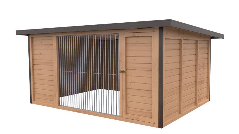 Winterberg-Luxus Holzzwinger mit Pultdach 3 x 4 m  | braun imprägniert | Rohrsta...
