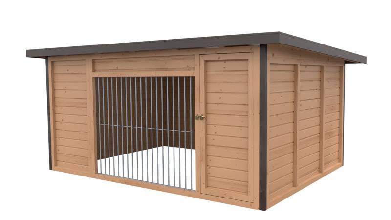 Winterberg-Luxus Holzzwinger mit Pultdach 3 x 4 m  | braun imprägniert | Rohrsta...