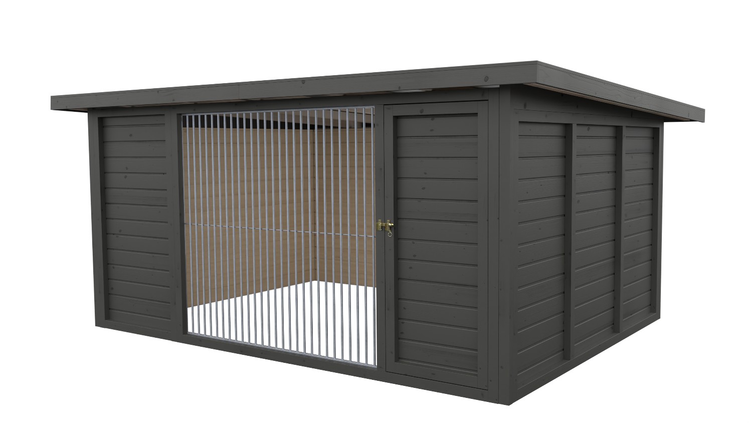Winterberg-Luxus Holzzwinger mit Pultdach 3 x 4 m  | graphitgrau | Rohrstab Abst...