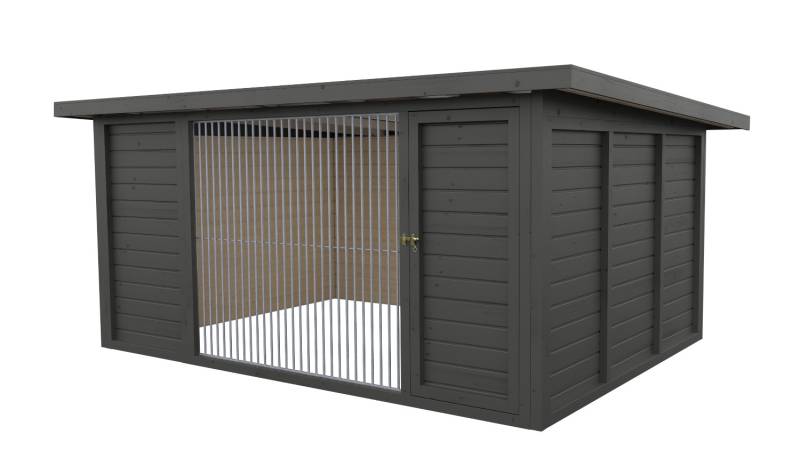 Winterberg-Luxus Holzzwinger mit Pultdach 3 x 4 m  | graphitgrau | Rohrstab Abst...