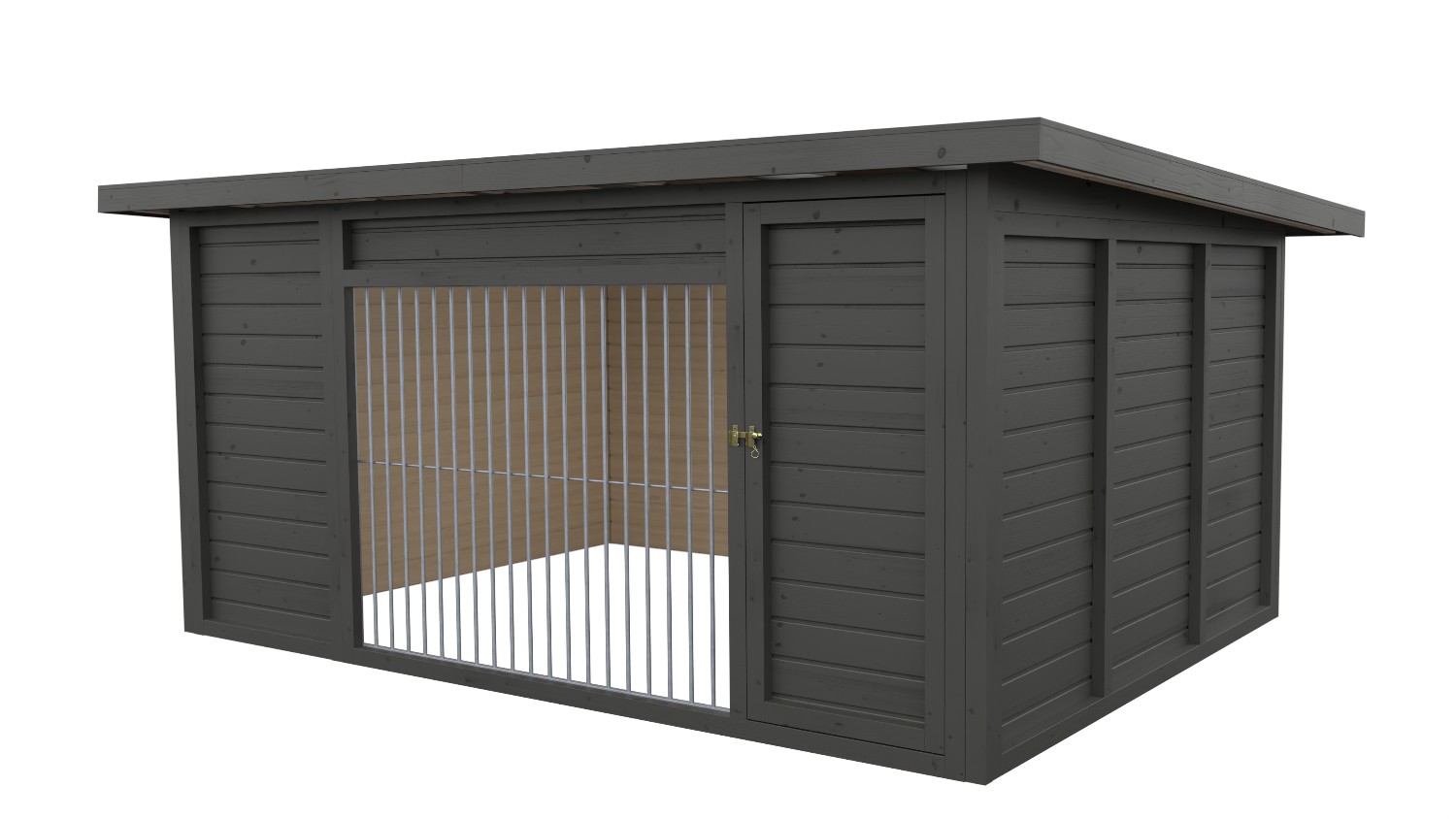 Winterberg-Luxus Holzzwinger mit Pultdach 3 x 4 m  | graphitgrau | Rohrstab Abst...