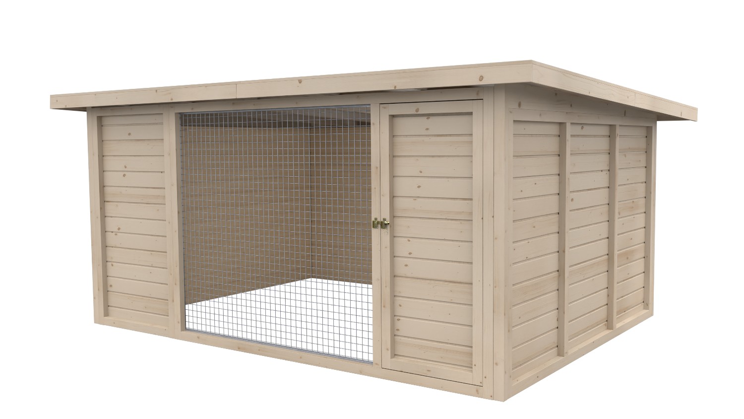 Winterberg-Luxus Holzzwinger mit Pultdach 3 x 4 m  | naturbelassen | Gitter 5x5 ...