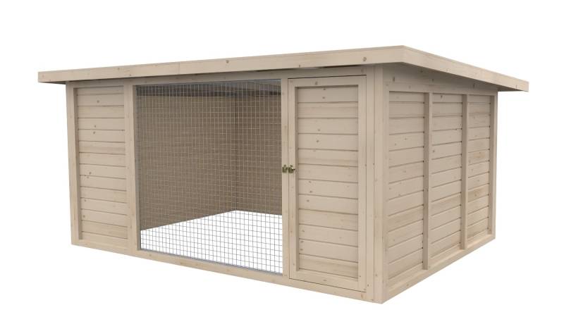 Winterberg-Luxus Holzzwinger mit Pultdach 3 x 4 m  | naturbelassen | Gitter 5x5 ...