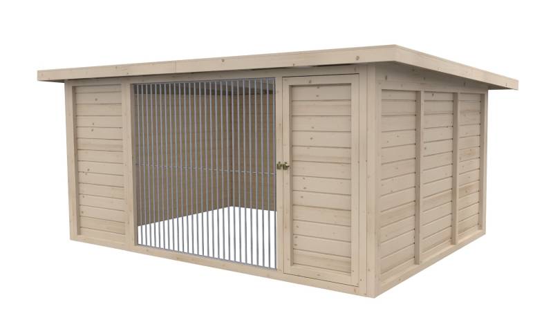 Winterberg-Luxus Holzzwinger mit Pultdach 3 x 4 m  | naturbelassen | Rohrstab Ab...