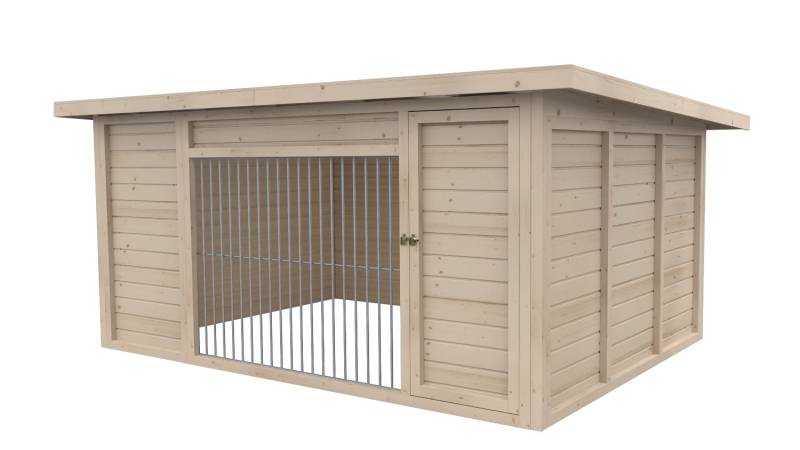 Winterberg-Luxus Holzzwinger mit Pultdach 3 x 4 m  | naturbelassen | Rohrstab Ab...