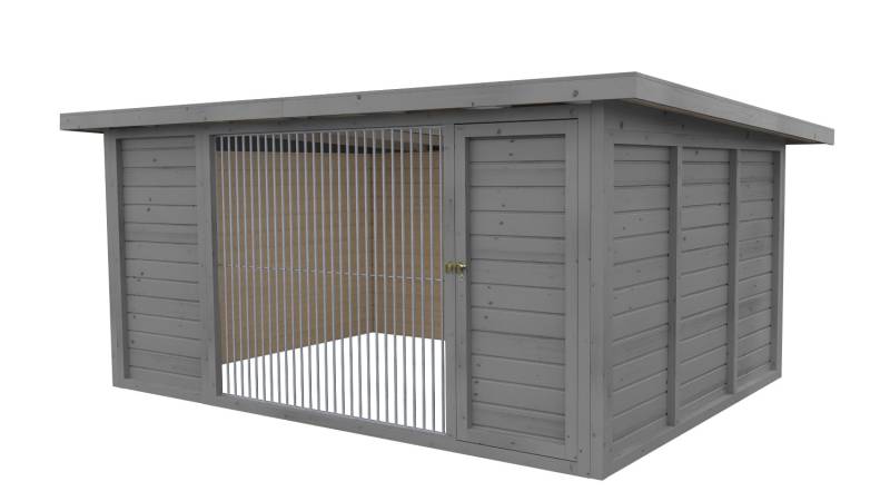 Winterberg-Luxus Holzzwinger mit Pultdach 3 x 4 m  | platingrau | Rohrstab Absta...