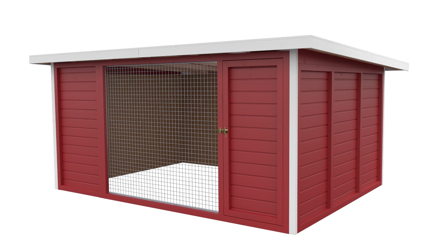 Winterberg-Luxus Holzzwinger mit Pultdach 3 x 4 m | schwedenrot | Gitter 5x5 cm Winterberg-Luxus Holzzwinger mit Pultdach 3 x 4 m | schwedenrot | Gitter 5x5 cm