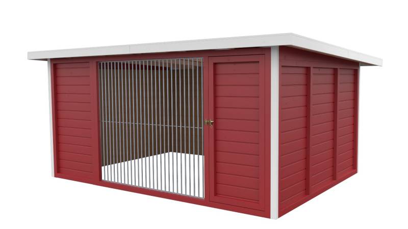 Winterberg-Luxus Holzzwinger mit Pultdach 3 x 4 m  | schwedenrot | Rohrstab Abst...